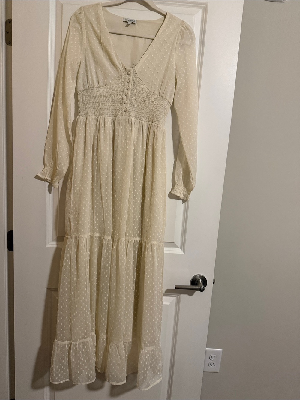 Patrons of Peace Ivory Long Sleeve Maxi Dress